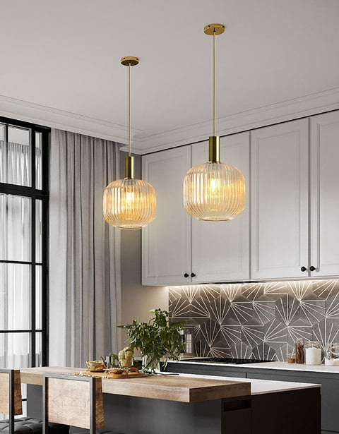 Vintage Tinted Glass Pendant Light for Kitchens and Dining Rooms