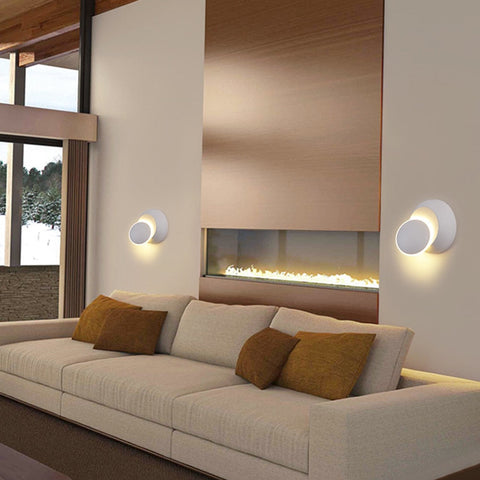 Rotating Round LED Wall Sconce for Hallway and Stair Accent Lighting