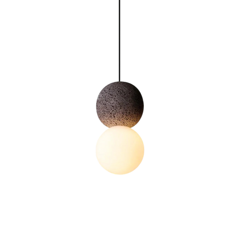Textured Cement and Glass Pendant Light for Kitchen Island Lighting