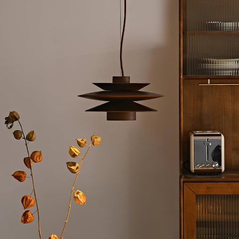 Layered Wood Pendant Light for Dining Room and Living Room Lighting