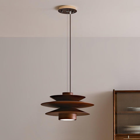 Layered Wood Pendant Light for Dining Room and Living Room Lighting
