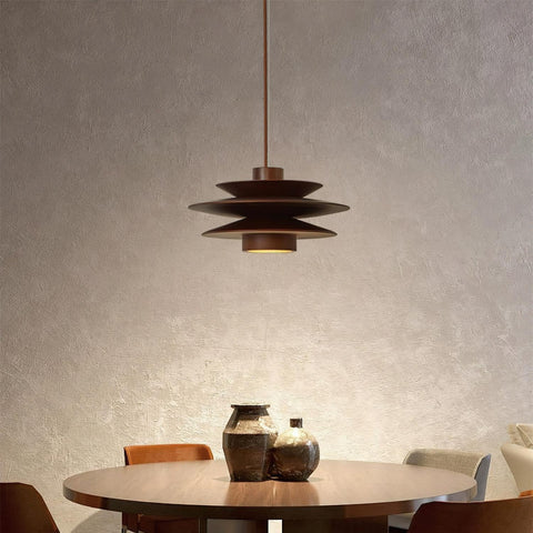 Layered Wood Pendant Light for Dining Room and Living Room Lighting