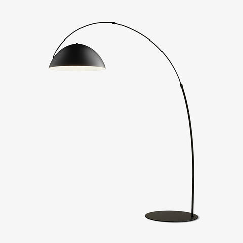 Floor Lamp with Sweeping Arc and Adjustable Metal Dome Shade