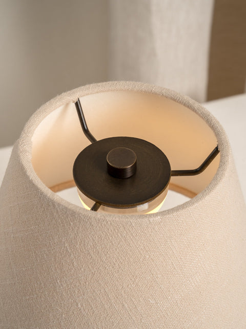 Rechargeable LED Table Lamp with Linen Shade and Touch Dimming