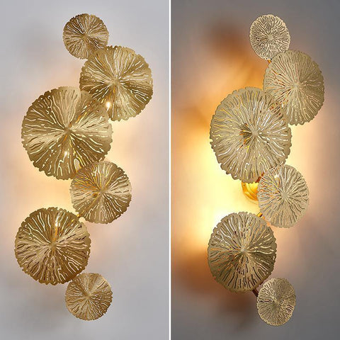 Modern Sculptural Lotus Leaf Wall Sconce for Bedroom Accent Lighting