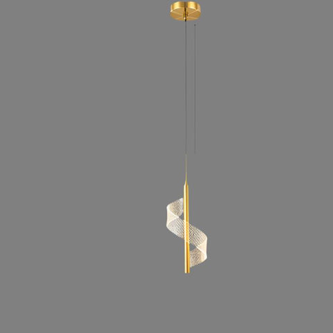 Twisted LED Pendant Light with Adjustable Suspension