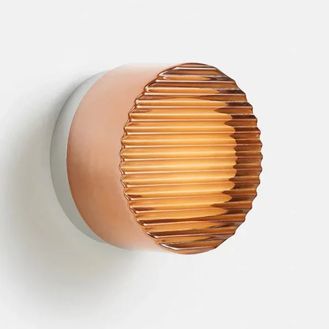 Ribbed Round LED Wall Light