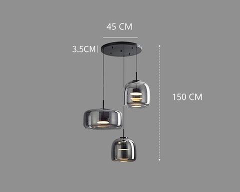 Vintage Tinted Glass LED Pendant Light for Dining Rooms and Kitchens
