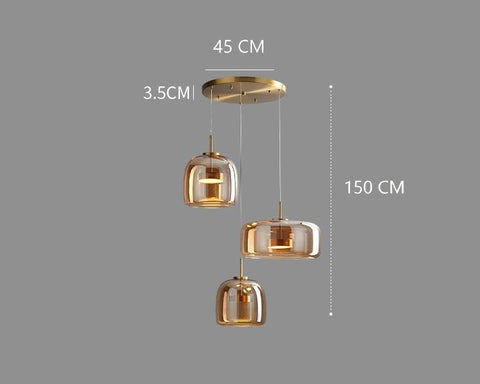Vintage Tinted Glass LED Pendant Light for Dining Rooms and Kitchens