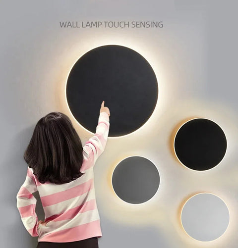 Round LED Wall Sconce with Modern Minimalist Design and Three Light Color Options