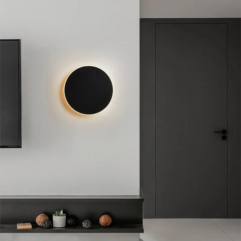 Round LED Wall Sconce with Modern Minimalist Design and Three Light Color Options