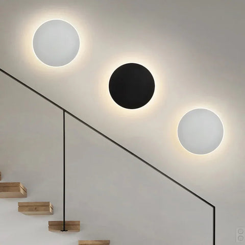 Round LED Wall Sconce with Modern Minimalist Design and Three Light Color Options