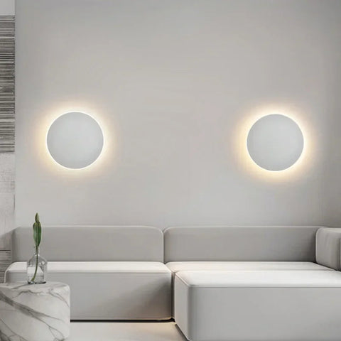 Round LED Wall Sconce with Modern Minimalist Design and Three Light Color Options