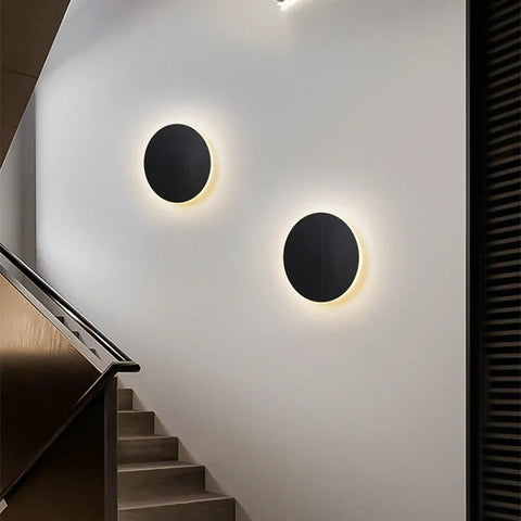 Round LED Wall Sconce with Modern Minimalist Design and Three Light Color Options