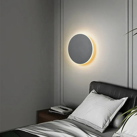Round LED Wall Sconce with Modern Minimalist Design and Three Light Color Options