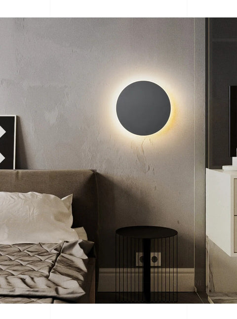 Round LED Wall Sconce with Modern Minimalist Design and Three Light Color Options