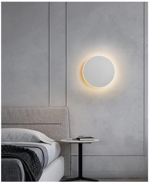 Round LED Wall Sconce with Modern Minimalist Design and Three Light Color Options