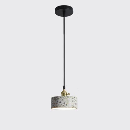 Pendant Light with Speckled Terrazzo Shade and Adjustable Hanging Cord