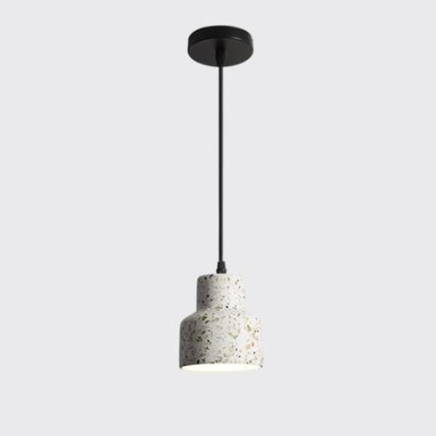 Pendant Light with Speckled Terrazzo Shade and Adjustable Hanging Cord