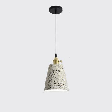 Pendant Light with Speckled Terrazzo Shade and Adjustable Hanging Cord