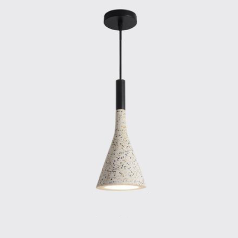 Pendant Light with Speckled Terrazzo Shade and Adjustable Hanging Cord