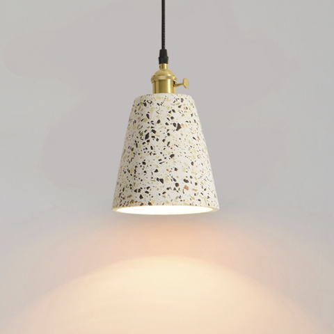 Pendant Light with Speckled Terrazzo Shade and Adjustable Hanging Cord
