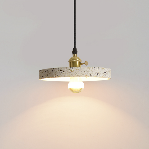 Pendant Light with Speckled Terrazzo Shade and Adjustable Hanging Cord