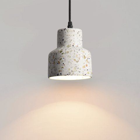Pendant Light with Speckled Terrazzo Shade and Adjustable Hanging Cord
