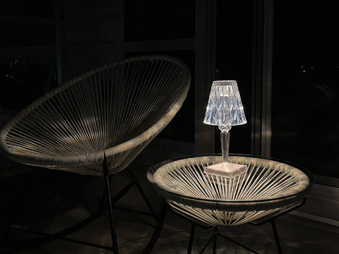 Rechargeable Crystal Table Lamp for Dining and Bedside Ambience