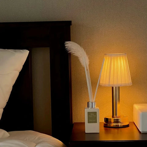 Rechargeable Fabric Shade Table Lamp with Touch Control — product view