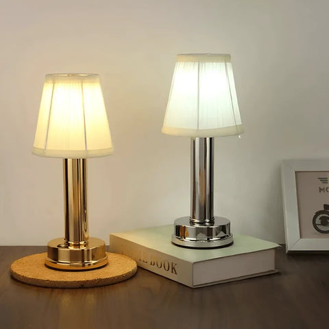 Rechargeable Fabric Shade Table Lamp with Touch Control — product view