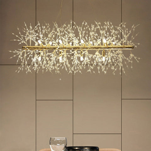 Branching Crystal Chandelier for Dining and Living Room Lighting