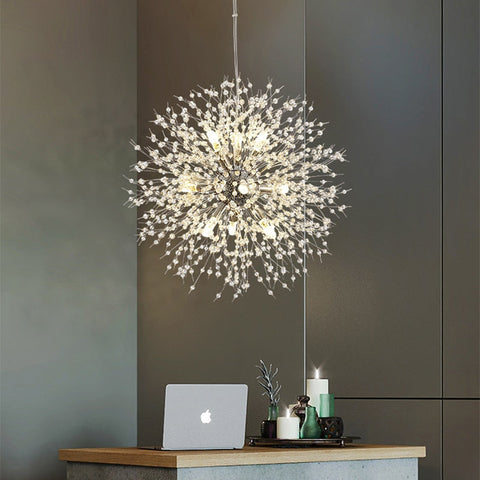 Branching Crystal Chandelier for Dining and Living Room Lighting