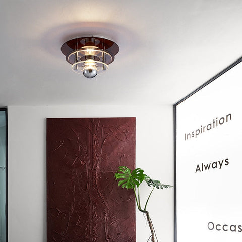 Ceiling Light with Layered Acrylic Discs and Retro Geometric Design