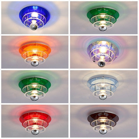Ceiling Light with Layered Acrylic Discs and Retro Geometric Design