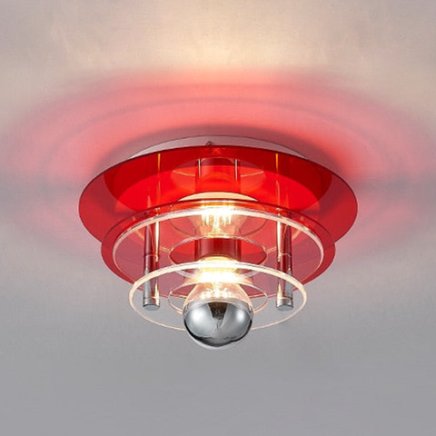 Ceiling Light with Layered Acrylic Discs and Retro Geometric Design