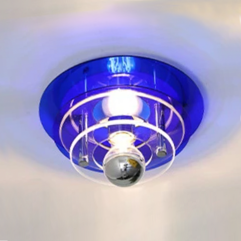 Ceiling Light with Layered Acrylic Discs and Retro Geometric Design