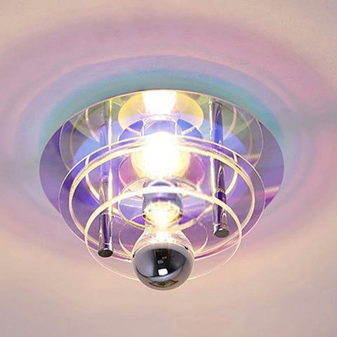Ceiling Light with Layered Acrylic Discs and Retro Geometric Design
