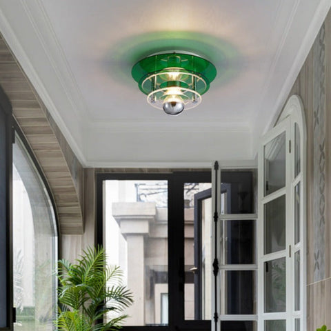 Ceiling Light with Layered Acrylic Discs and Retro Geometric Design
