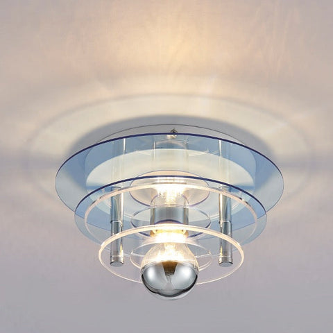 Ceiling Light with Layered Acrylic Discs and Retro Geometric Design