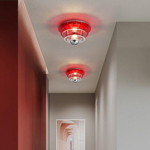 Ceiling Light with Layered Acrylic Discs and Retro Geometric Design