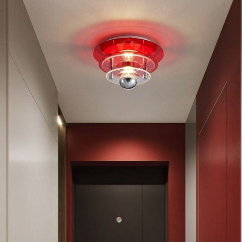 Ceiling Light with Layered Acrylic Discs and Retro Geometric Design