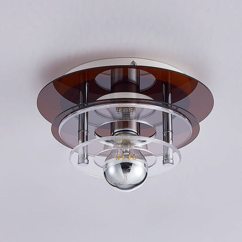 Ceiling Light with Layered Acrylic Discs and Retro Geometric Design