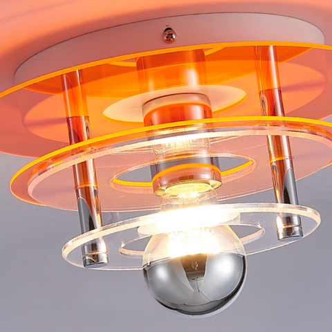 Ceiling Light with Layered Acrylic Discs and Retro Geometric Design