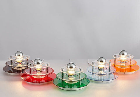 Ceiling Light with Layered Acrylic Discs and Retro Geometric Design