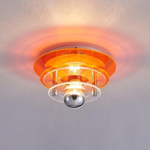Ceiling Light with Layered Acrylic Discs and Retro Geometric Design