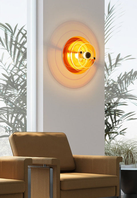 Wall Light with Layered Acrylic Discs and Retro Geometric Styling