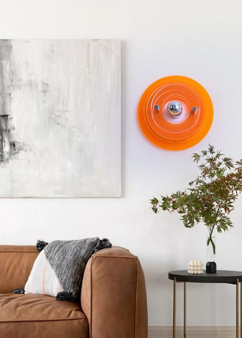 Wall Light with Layered Acrylic Discs and Retro Geometric Styling