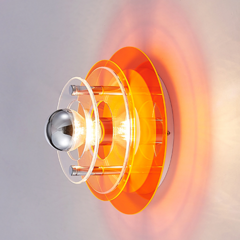 Wall Light with Layered Acrylic Discs and Retro Geometric Styling