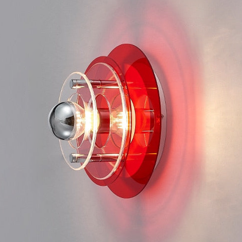 Wall Light with Layered Acrylic Discs and Retro Geometric Styling